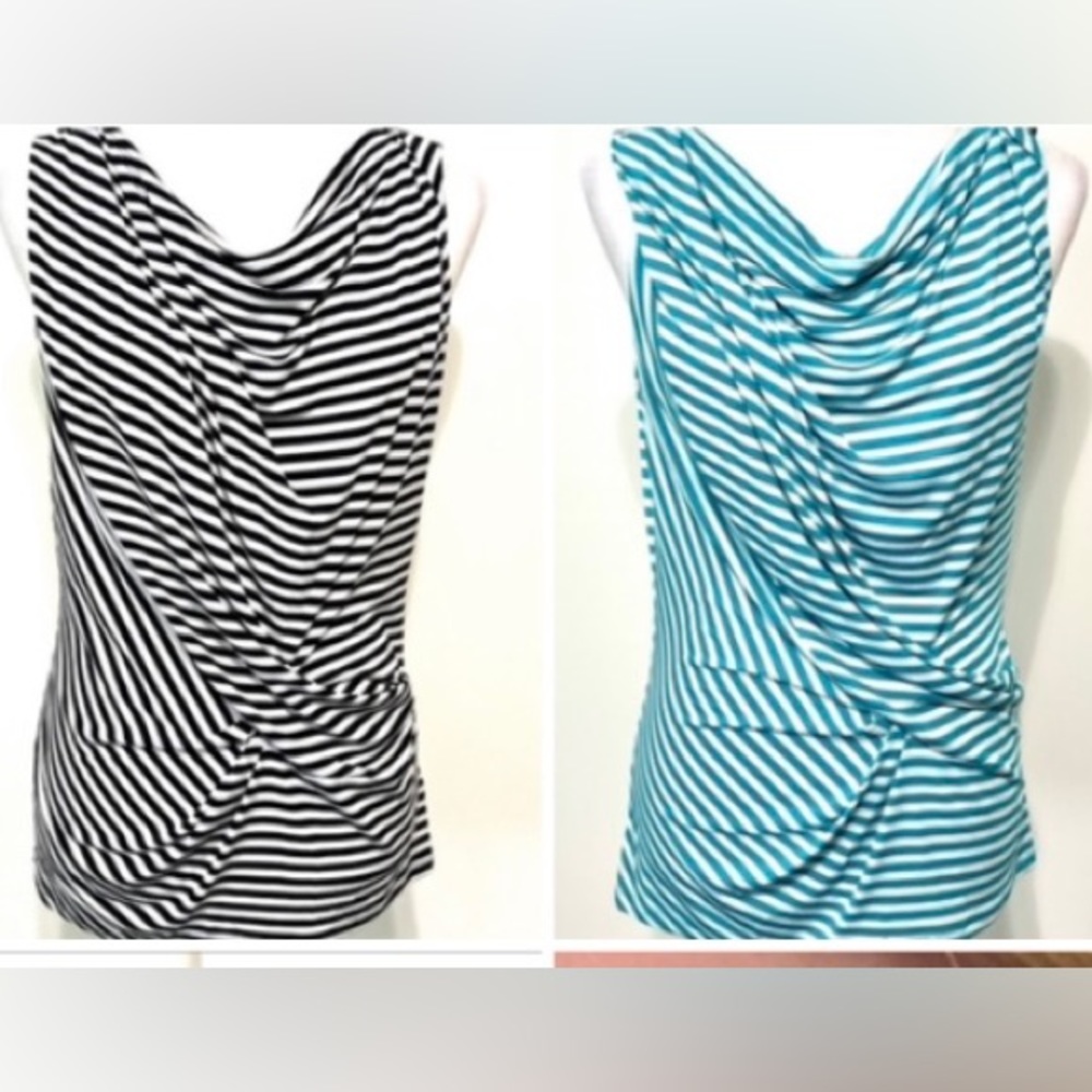 MICHAEL Michael Kors Striped Tops in Black and Blue